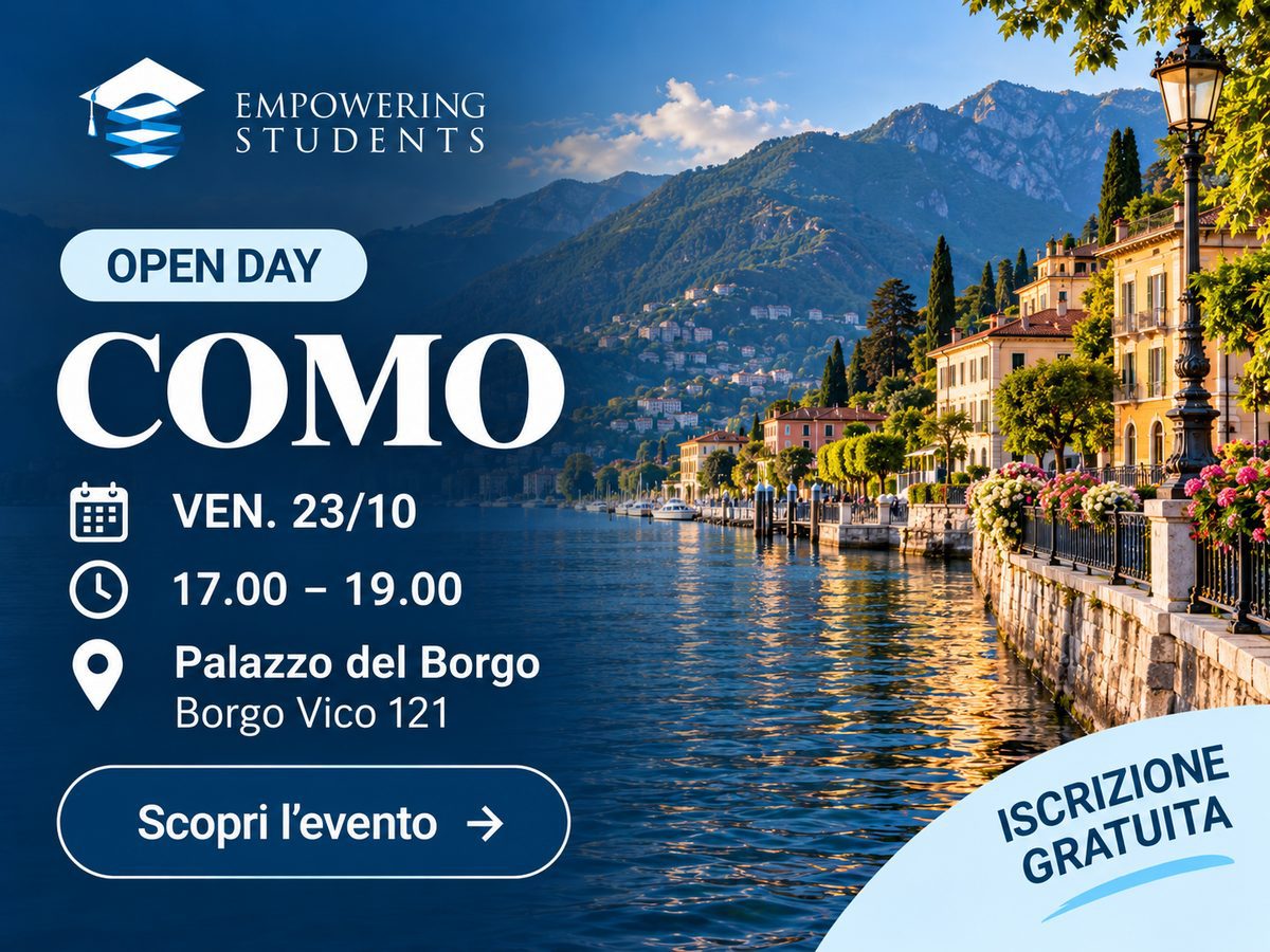 Open Day Empowering Students a Como, venerdì 23 ottobre 2026, dalle 17 alle 19, Palazzo del Borgo, Borgo Vico 121